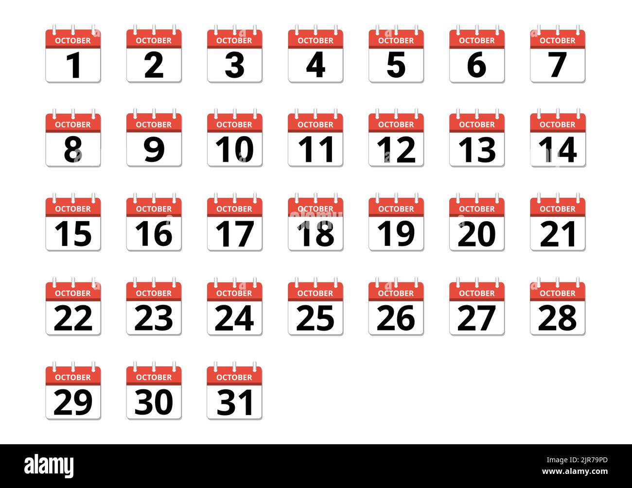 Calendrier du mois d'octobre, concept de calendrier, d'activité et de tâches Illustration de Vecteur