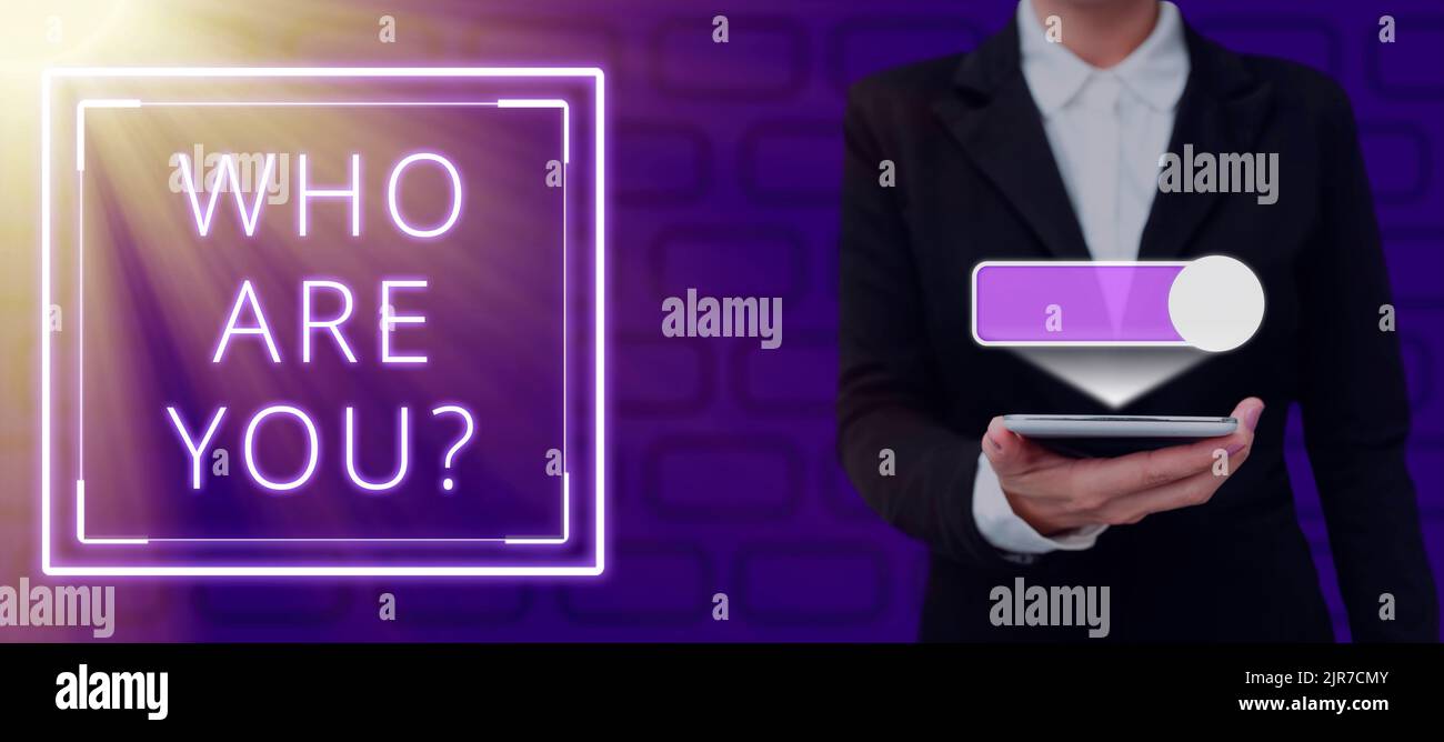 Affichage conceptuel qui êtes vous, Internet concept introduire ...