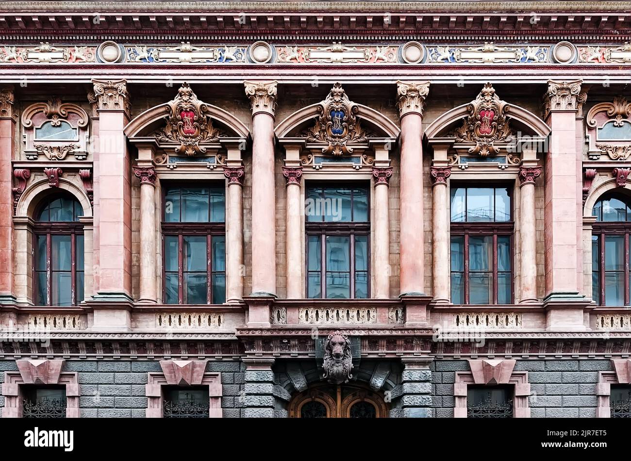 La vue au niveau supérieur de la Maison des scientifiques, le palais du Comte Tolstoï bâtiment, Odessa Ukraine Banque D'Images