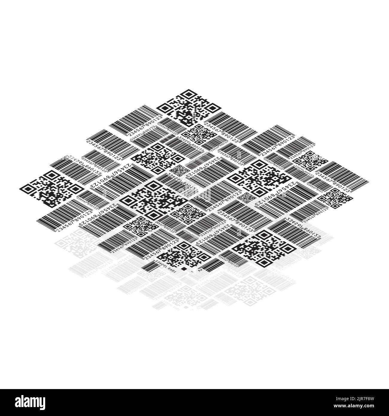 Arrière-plan de motif isométrique de style de code-barres Illustration de Vecteur