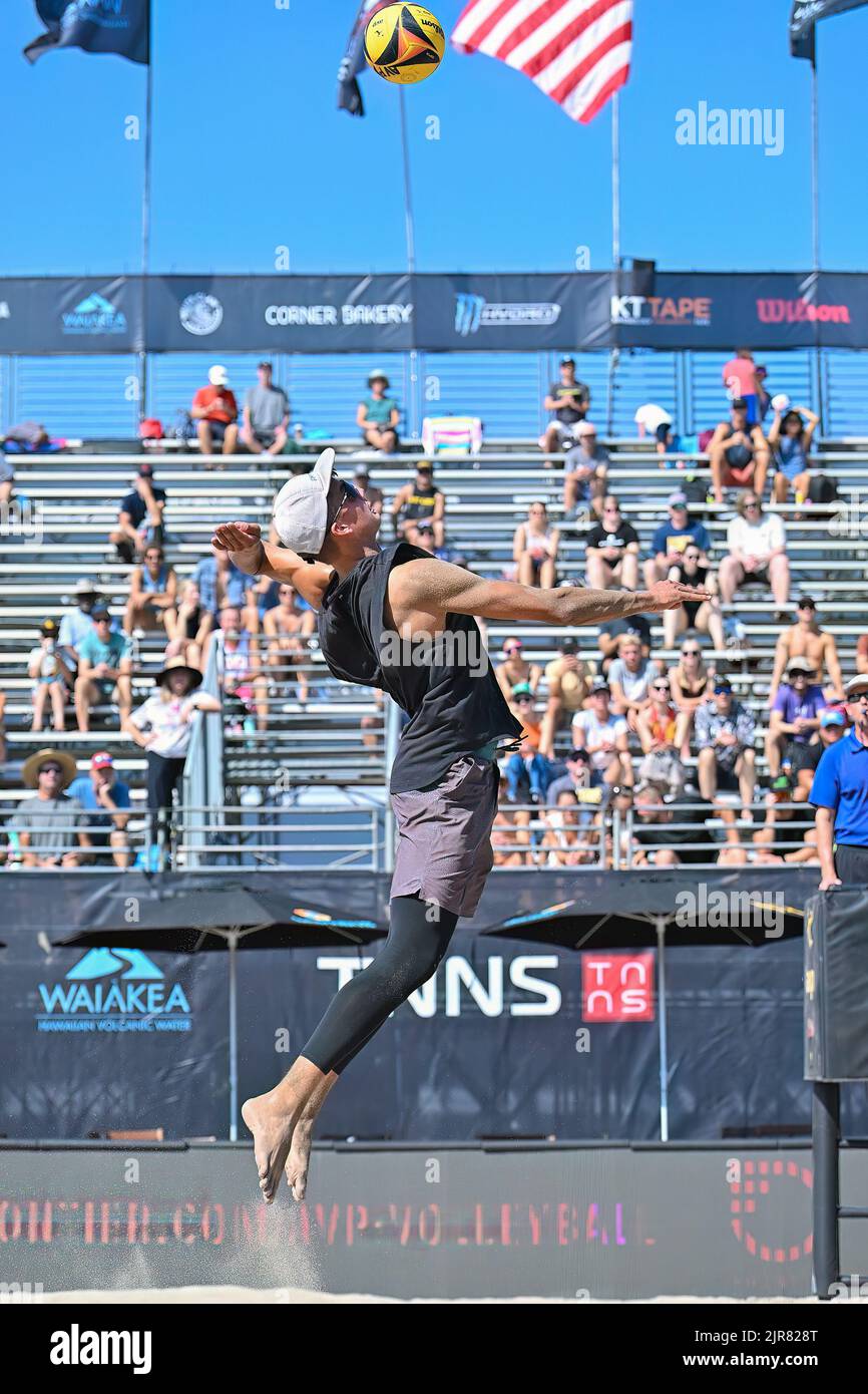 19 août 2022 Miles partain pendant la première journée de l'AVP