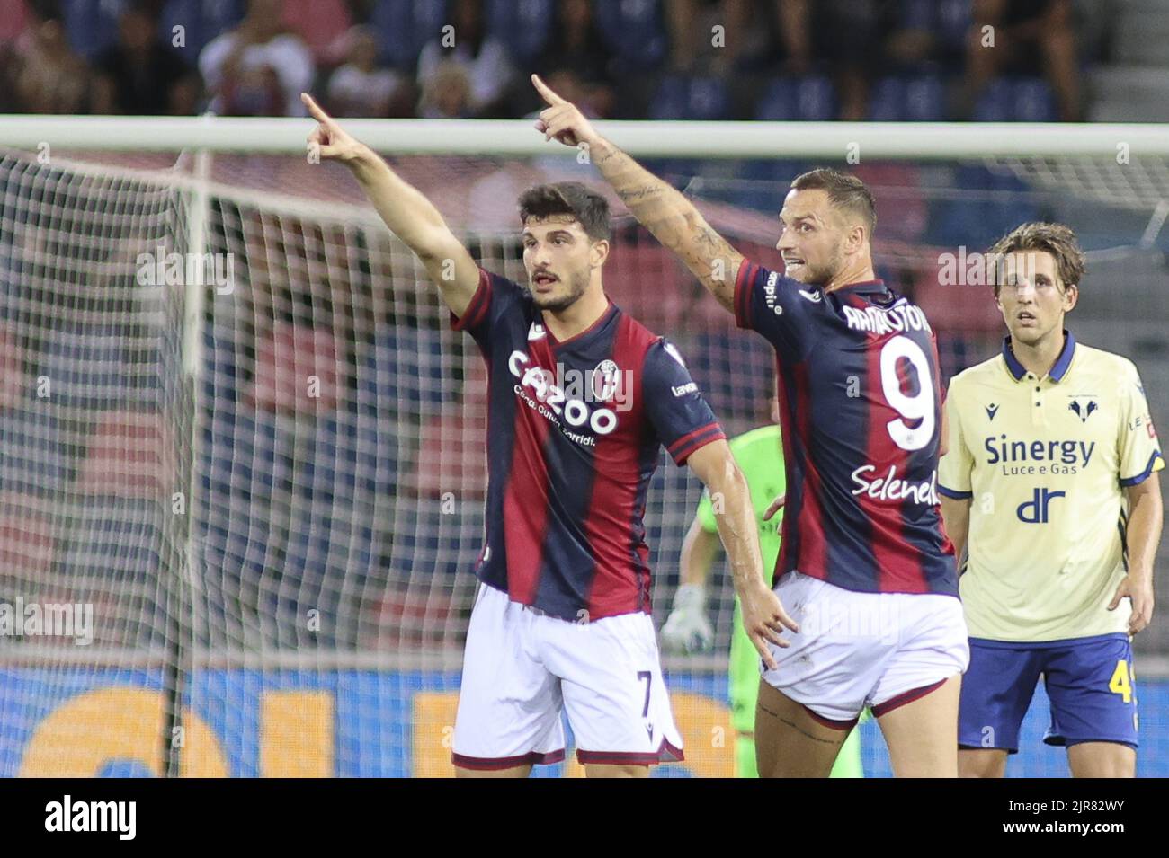 Riccardo Orsolini du FC de Bologne. Et Marko Arnautovic du FC de