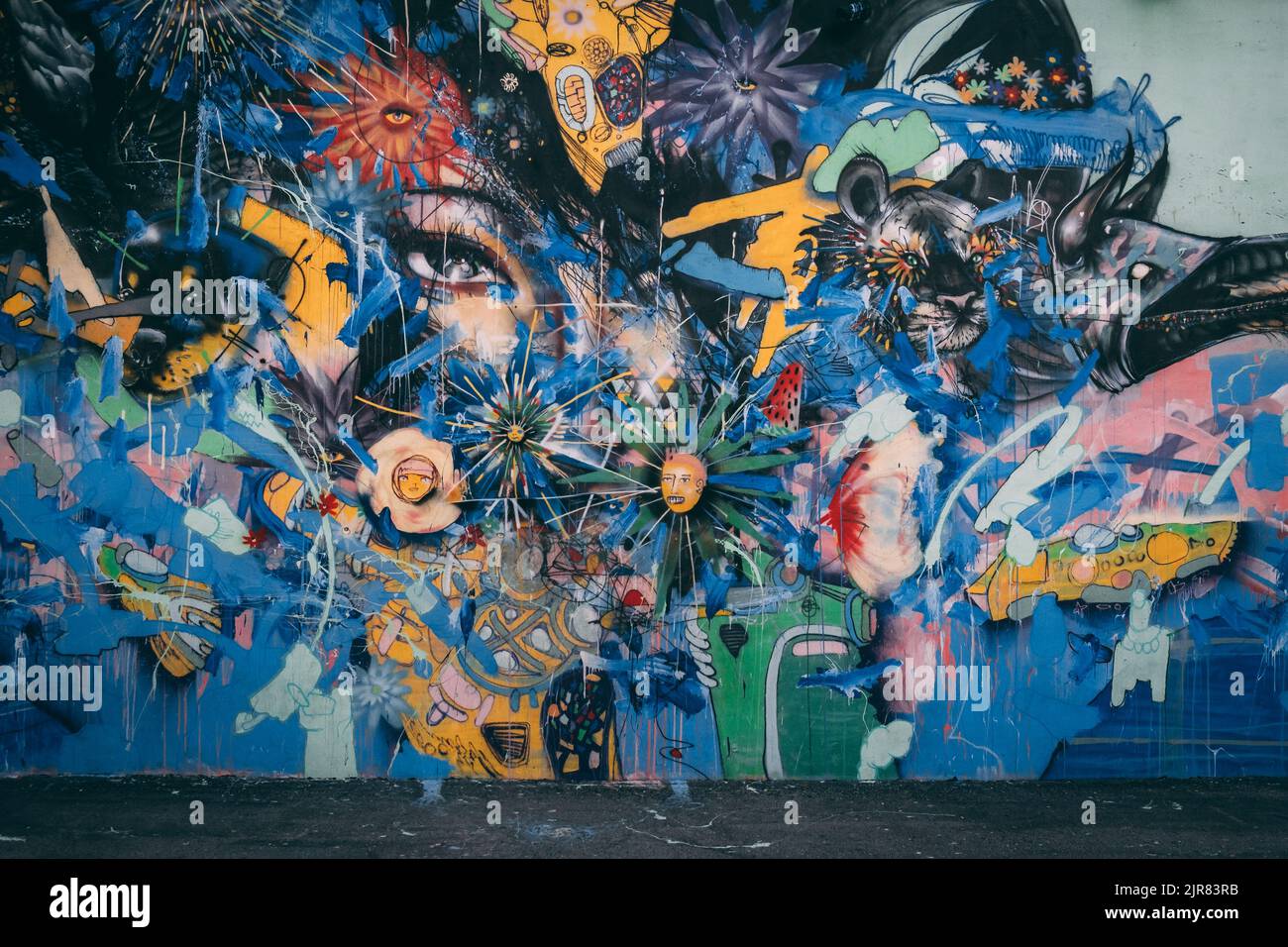 Le Wynwood Walls Miami est un graffiti artistique et créatif Banque D'Images