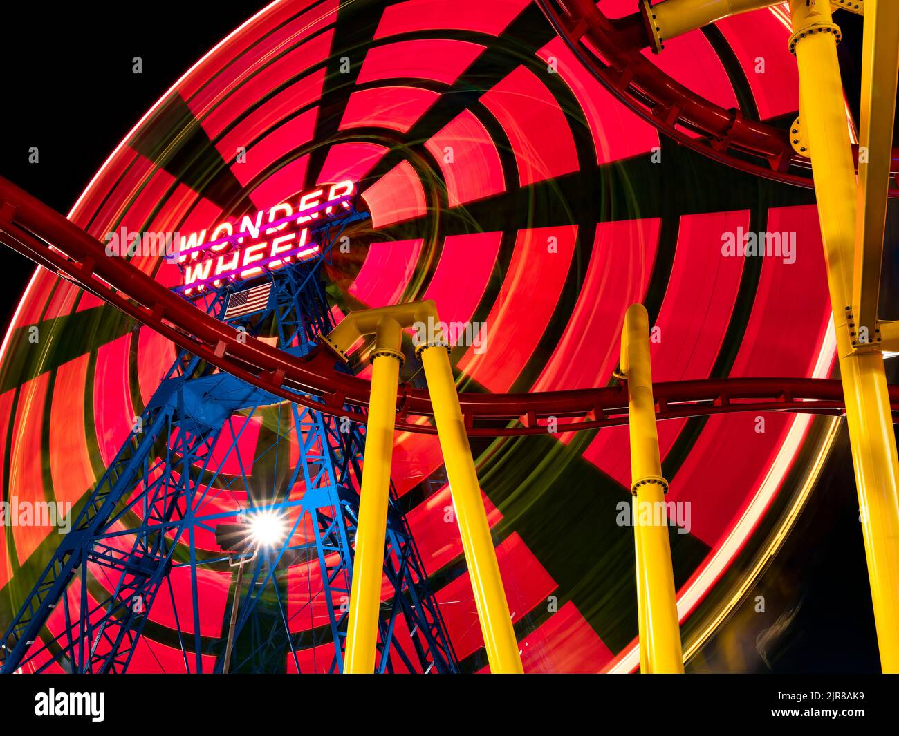 DENO's Wonder Wheel, parc d'attractions de Coney Island, Brooklyn, New York, États-Unis Banque D'Images