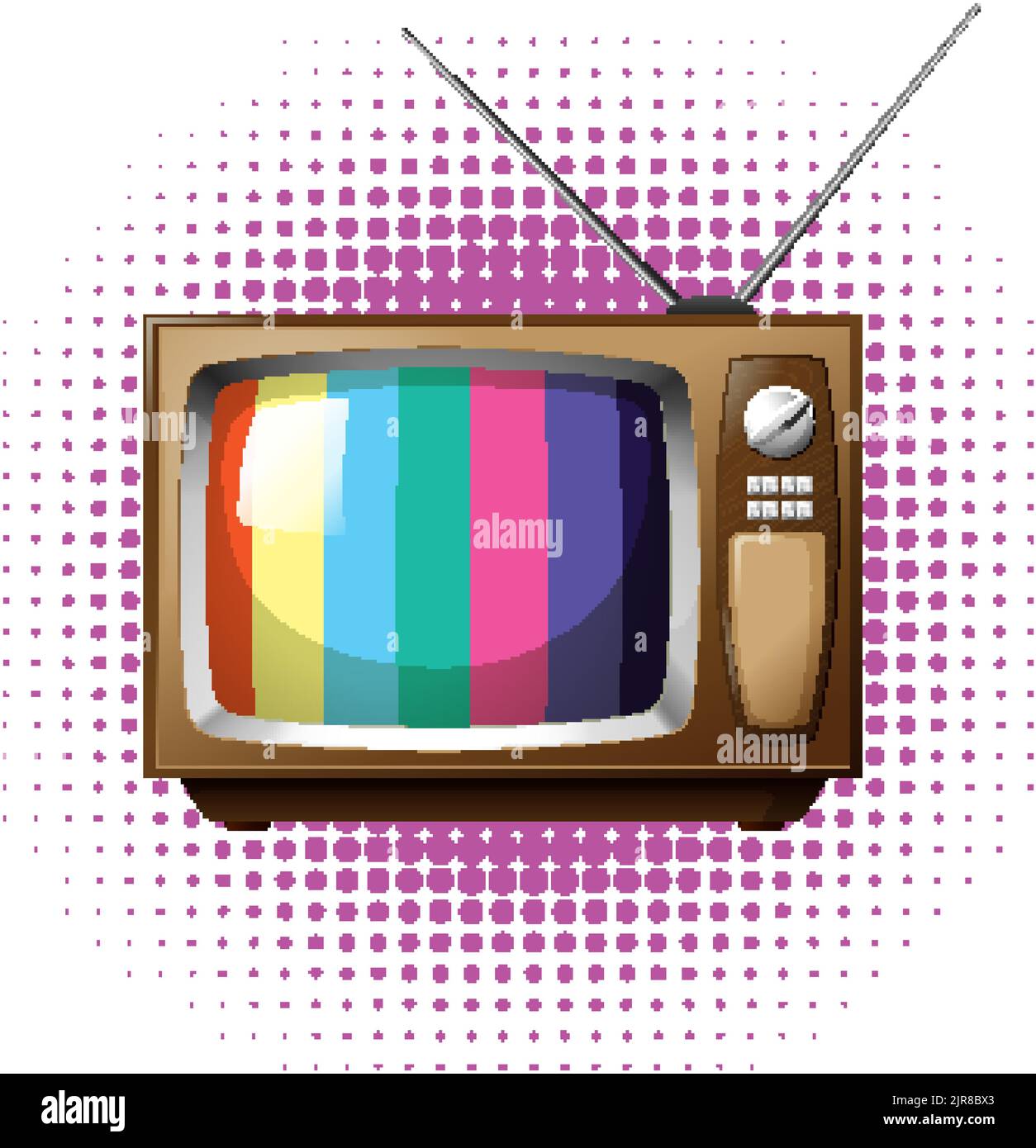 Ancienne illustration isolée de télévision d'époque Illustration de Vecteur