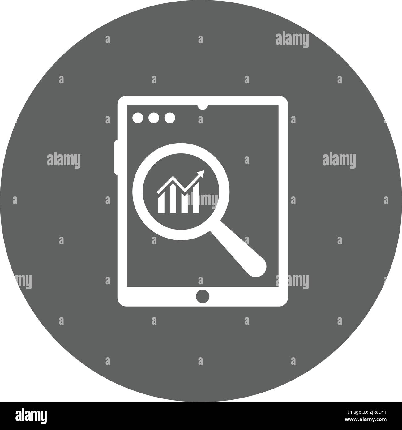Diagramme, ipad, icône analytique est isolée sur fond blanc. Utilisation à des fins graphiques et de conception de sites Web ou à des fins commerciales. Fichier EPS vectoriel. Illustration de Vecteur