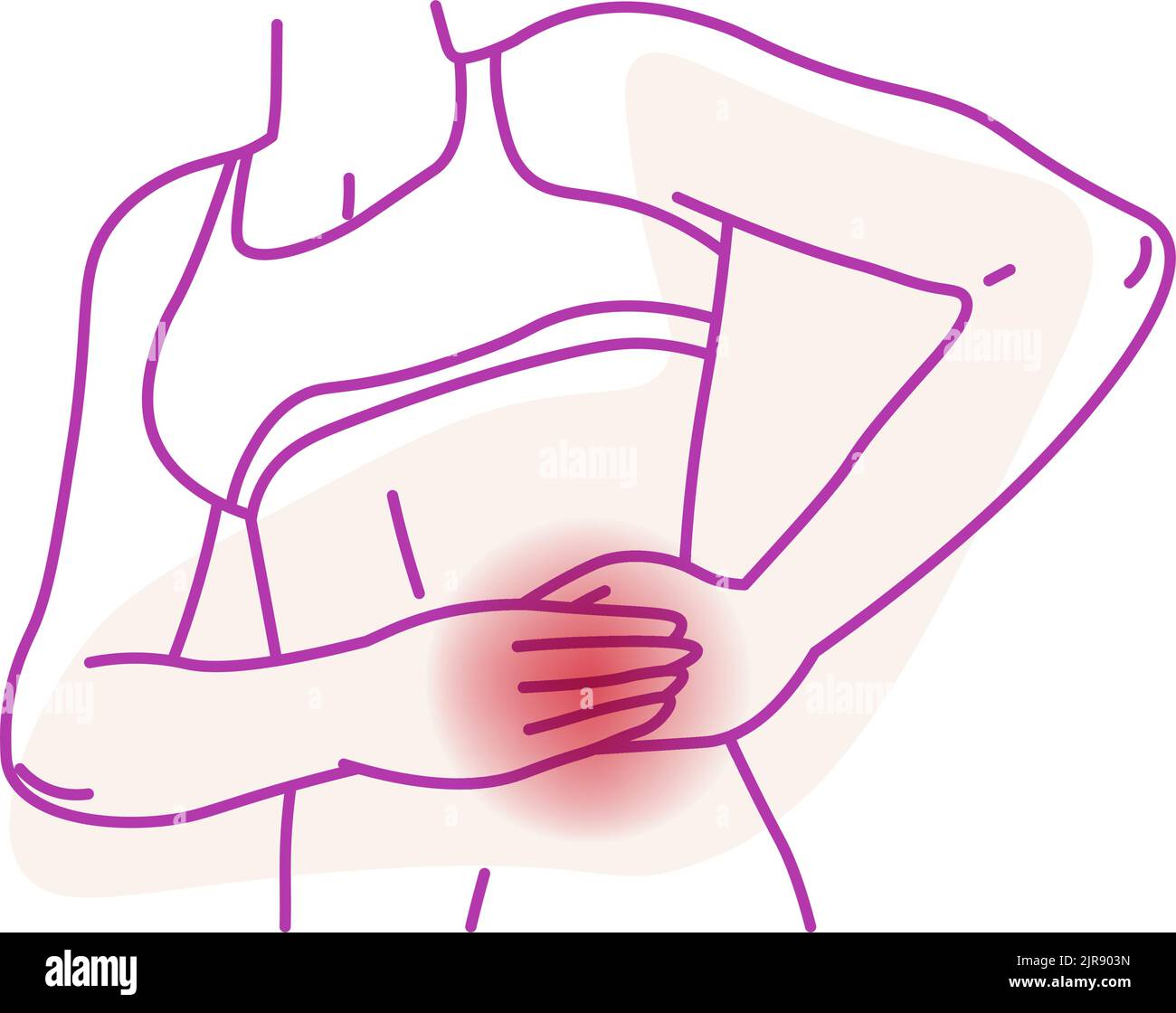 Douleur, inflammation et problèmes de santé du côté gauche Illustration de Vecteur