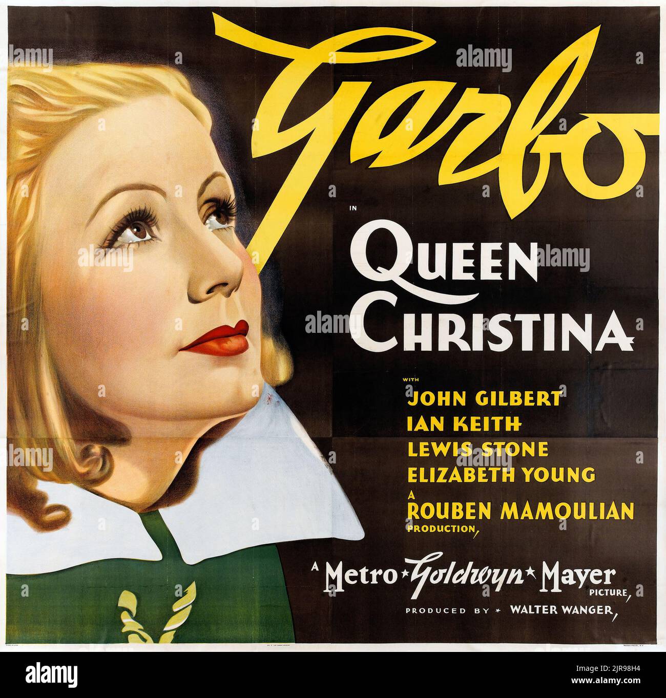 Affiche du film d'époque - Greta Garbo in Queen Christina (MGM, 1933) Banque D'Images