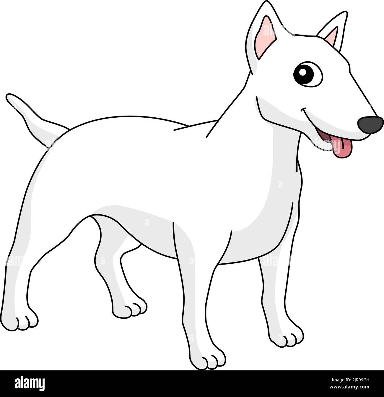 American Pit Bull Terrier Dog Cartoon Clipart Illustration de Vecteur