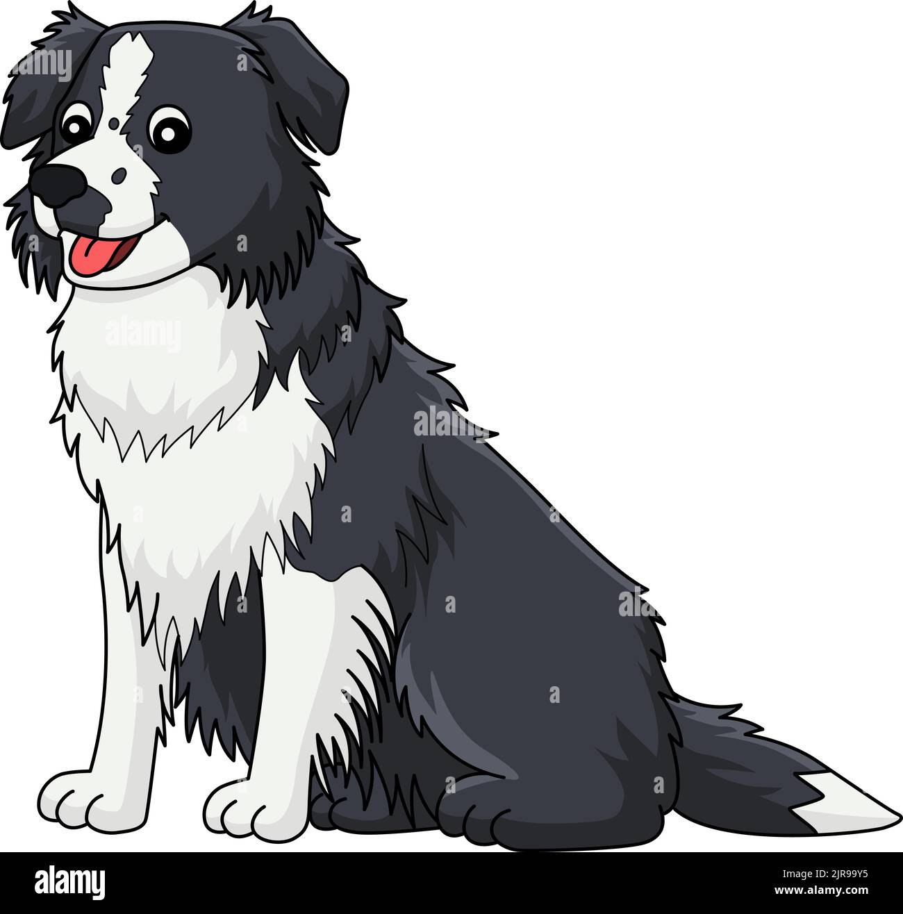 Bordure Collie Dog Cartoon couleur Clipart Illustration de Vecteur