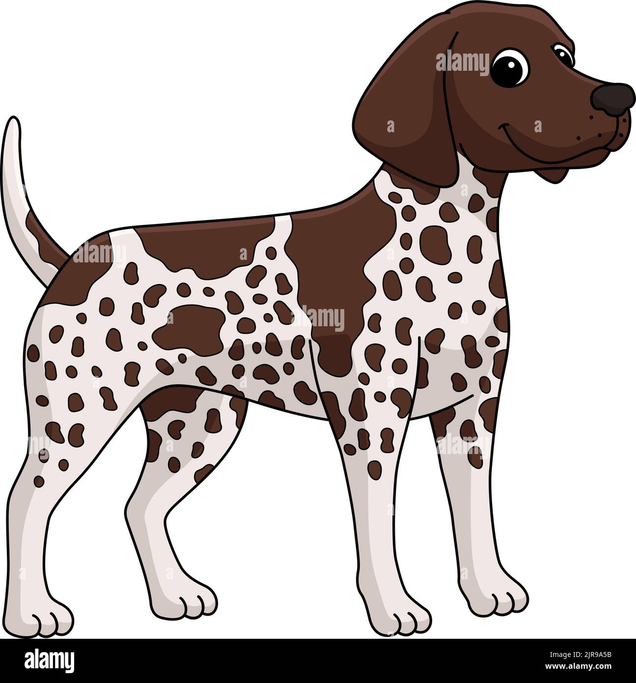 Allemand Shorthaéred Pointer Dog Cartoon Clipart Illustration de Vecteur