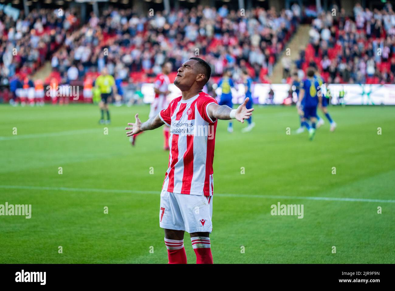 Aalborg, Danemark. 21st, août 2022. Allan Sousa (7) d'AAB vu pendant le match Superliga de 3F entre Aalborg Boldklub et Broendby IF au parc Aalborg Portland à Aalborg. (Crédit photo: Gonzales photo - Balazs Popal). Banque D'Images