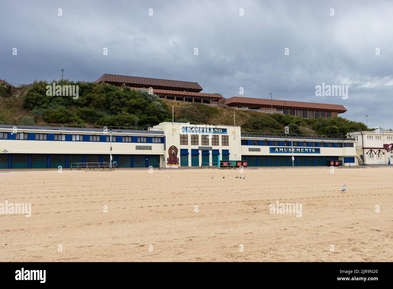 Salle de jeux vidéo familiale Happyland Amusements sur la promenade West Beach de Bournemouth Banque D'Images