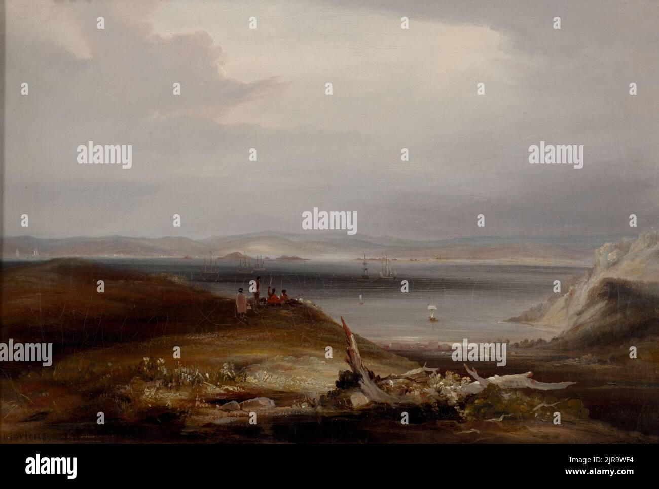 Kororareka dans la baie des îles, 1841, Sydney, par Conrad Martens. Banque D'Images