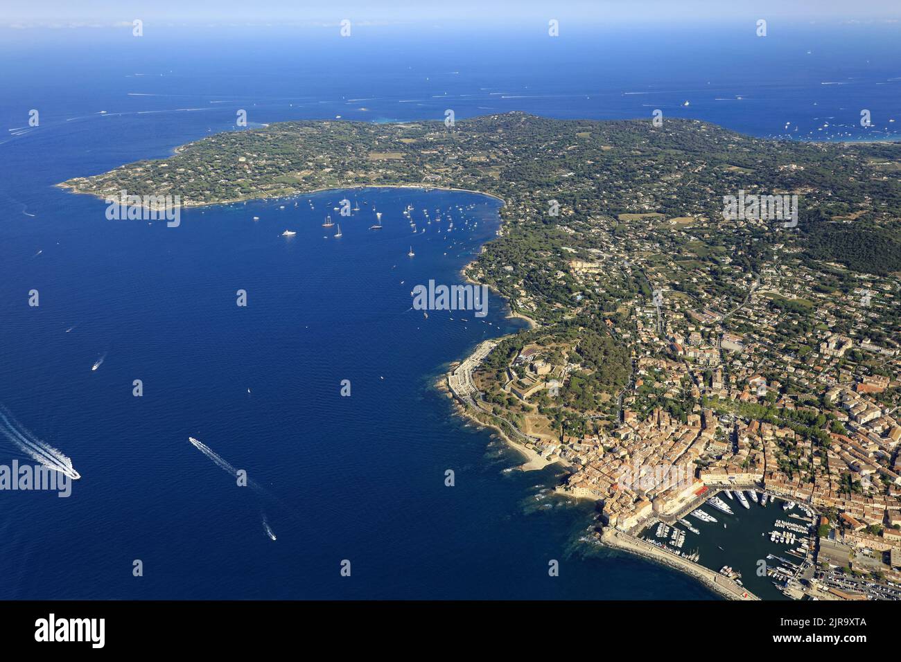 SaintTropez (sudest de la France, Côte d'Azur) vue aérienne de la