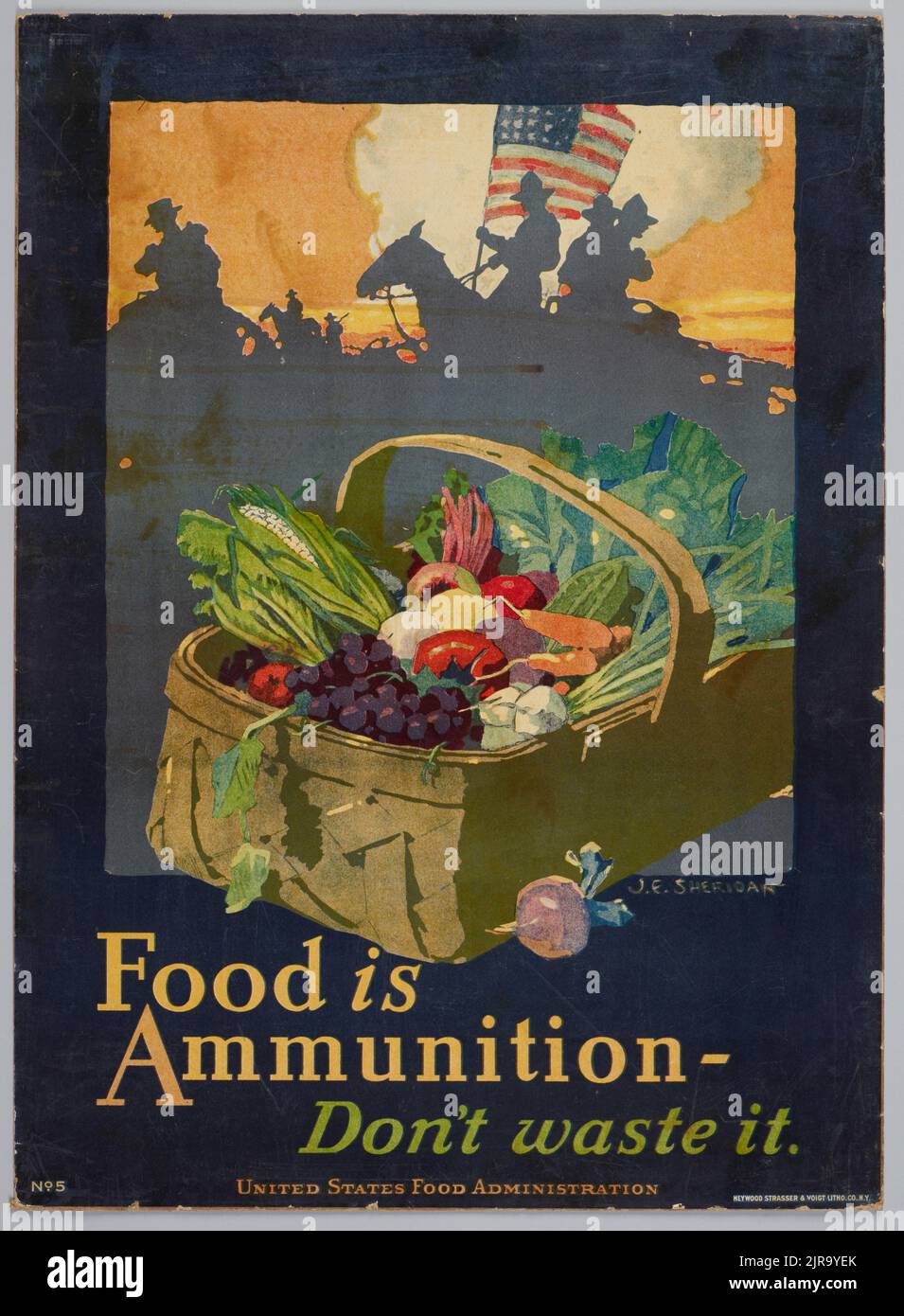 Affiche, « Food is Ammunition », vers 1918, États-Unis, par John Sheridan, Heywood Strasser & Voigt Litho. Co., United States Food Administration. Don du ministère de la Défense, 1919. Banque D'Images