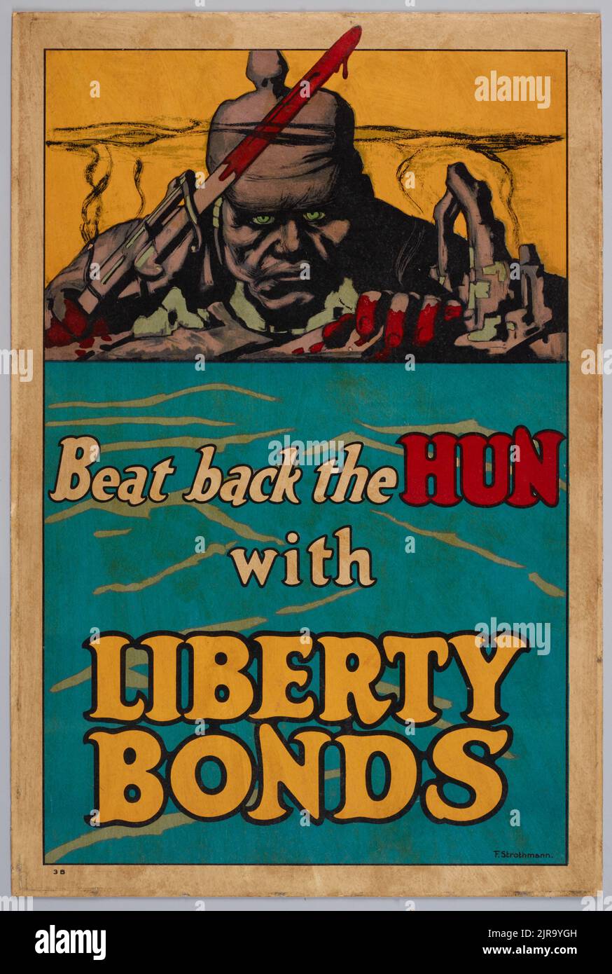 Poster, 'Beat back the Hun with Liberty Bonds', 1917-1918, Etats-Unis, par Frederick Strothmann, Département du Trésor public Bureau (Etats-Unis). Don du ministère de la Défense, 1919. Banque D'Images