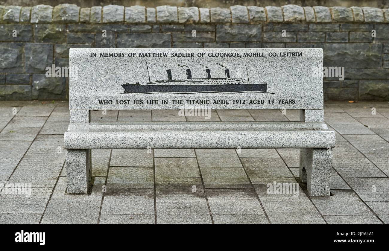 Un siège en mémoire d'une victime du Titanic, Banque D'Images