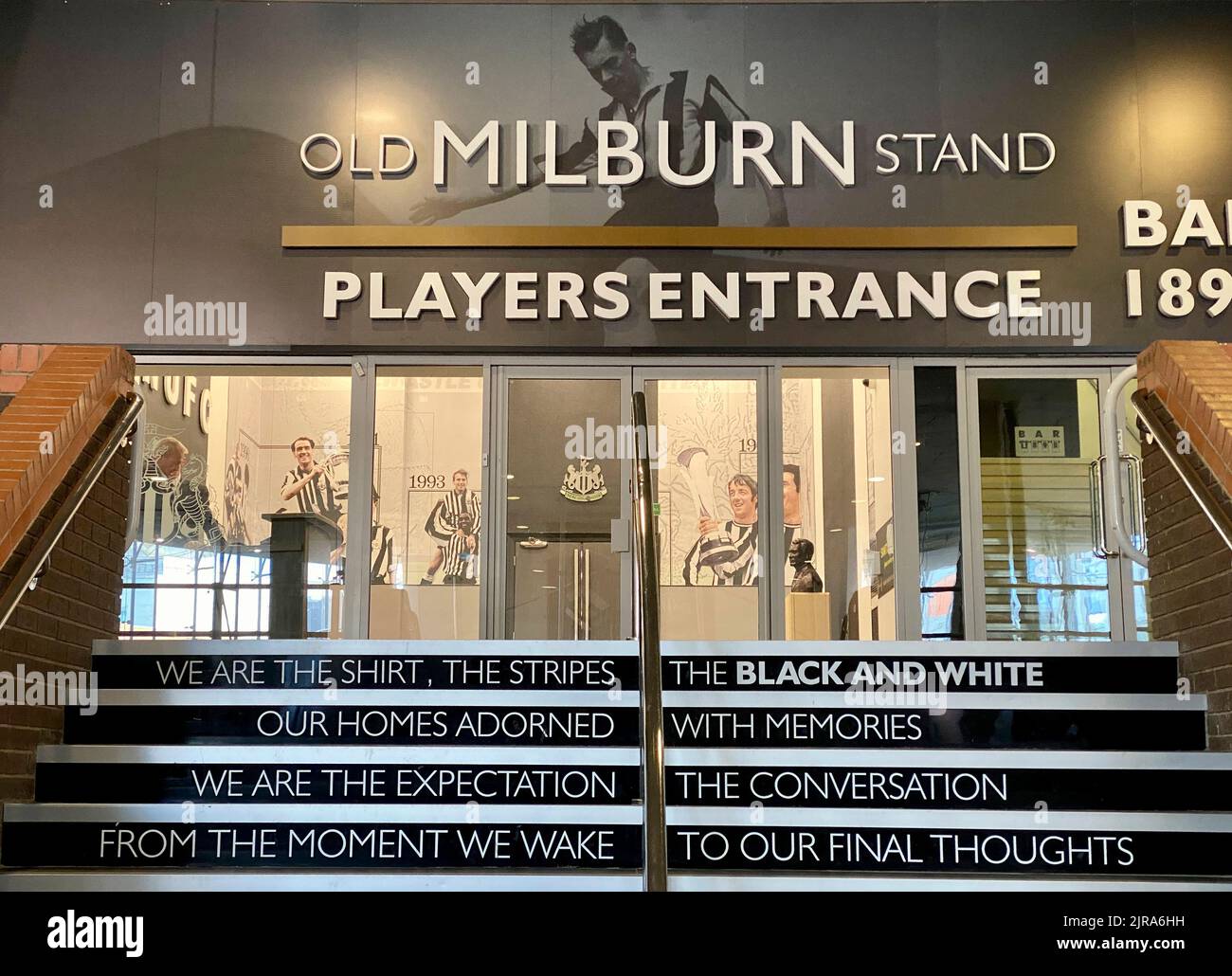 Entrée des joueurs à Newcastle Banque D'Images