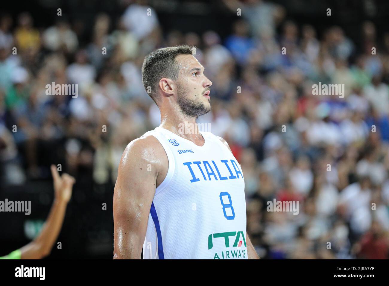 Danilo Gallinari lors du deuxième match de l'équipe France basket contre l' Italie à Montpellier pour préparer l'Eurobasket 2022 Photo Stock - Alamy