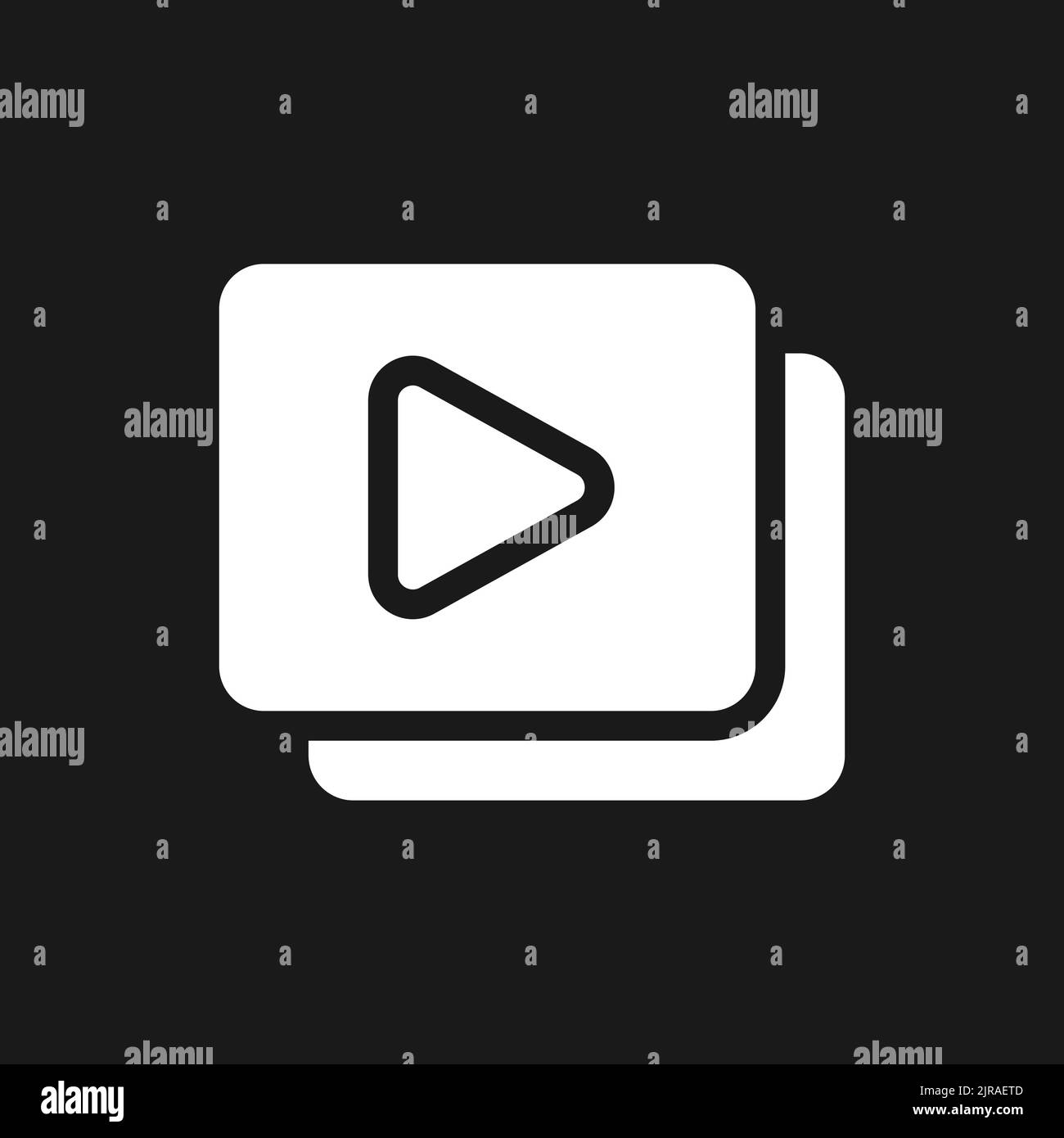 Ensemble de fichiers vidéo en mode sombre glyphe icône d'interface utilisateur Illustration de Vecteur