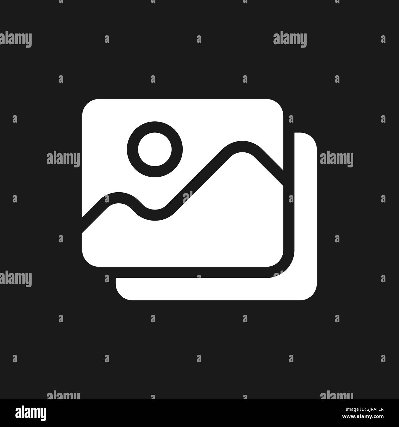 Ensemble de photos en mode sombre icône de glyphe de l'interface utilisateur Illustration de Vecteur