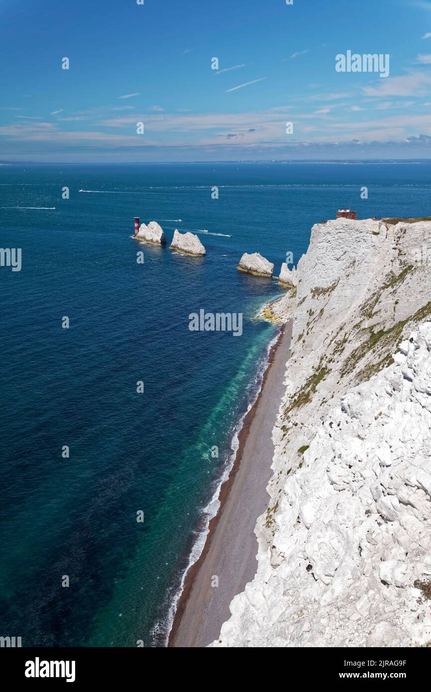 Les aiguilles sur l'île de wight, Angleterre. Banque D'Images