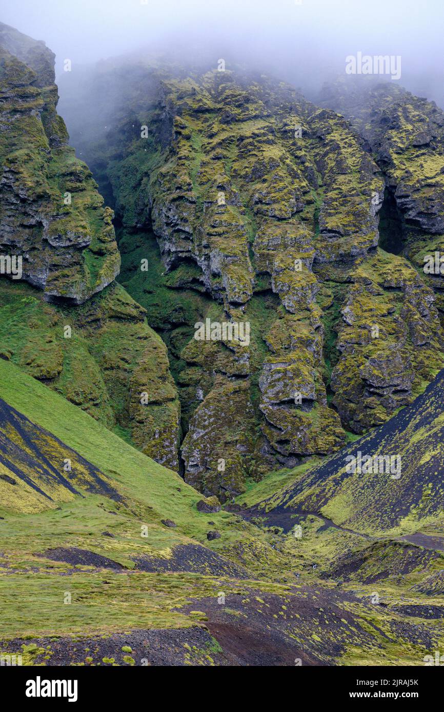Gorge de Raudfeldsgja, Islande Banque D'Images Gorge de Raudfeldsgja, Islande Banque D'Images