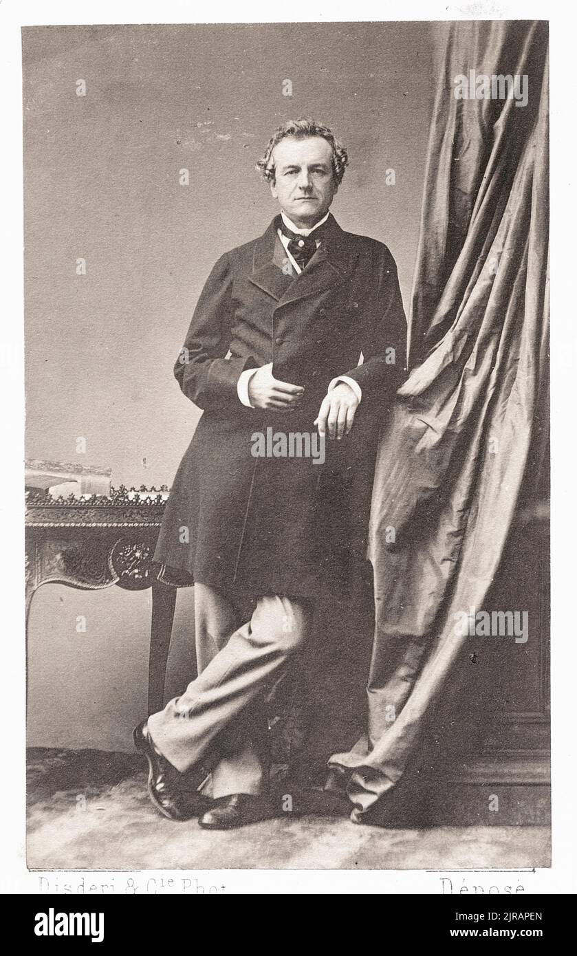 Portrait du noble écossais William Hamilton, 11th duc de Hamilton et 8th duc de Brandon (1811 – 1863), vers 1860. Photographie par André-Adolphe-Eugène Disdéri (1819 - 1889). Banque D'Images