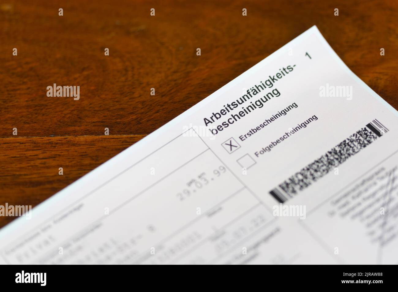 Studio de cliché de certificat d'incapacité de travail Banque D'Images