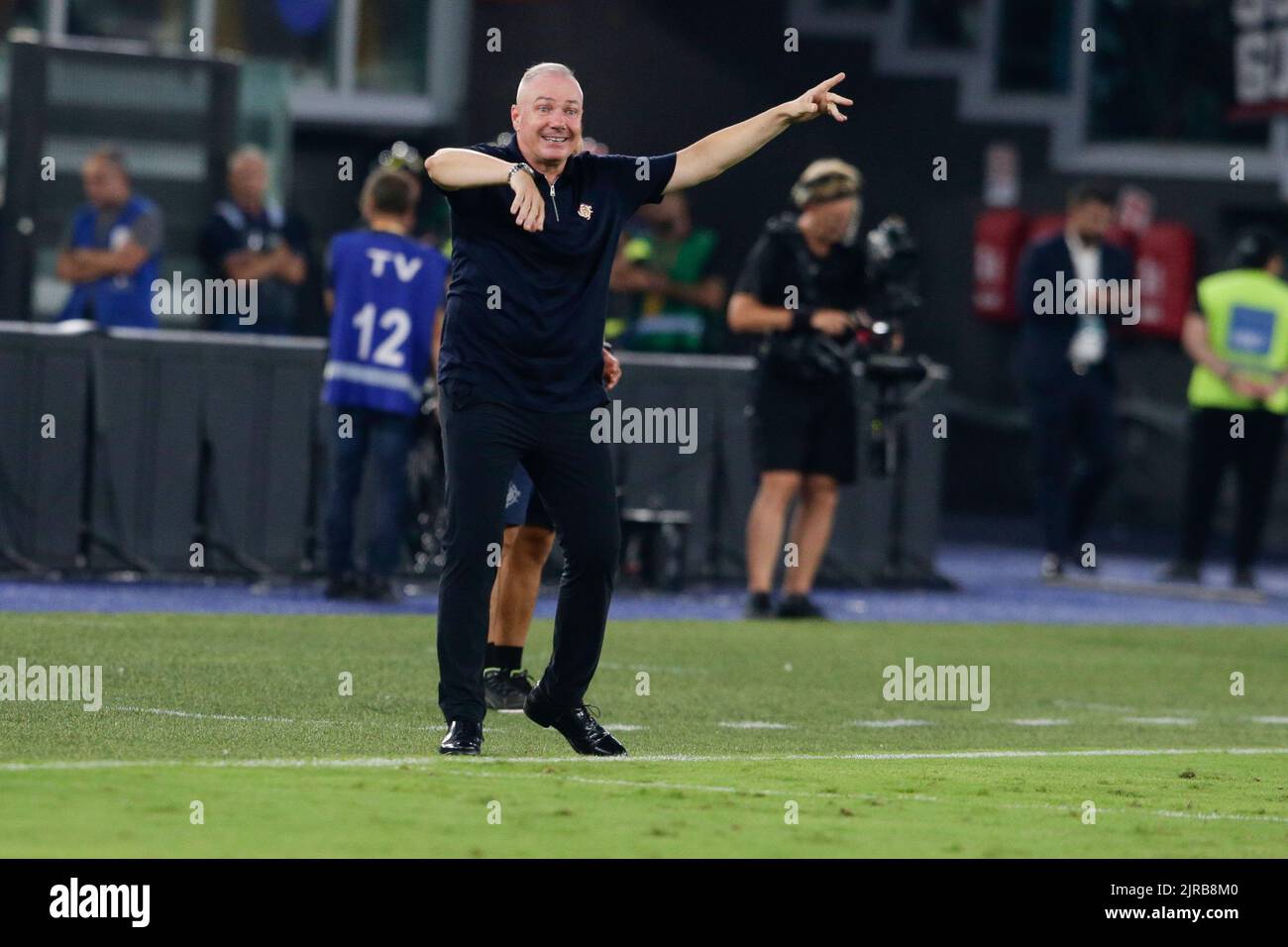 L’entraîneur italien de Cremonese Massimiliano Alvini lors de la série Un match de football entre AS Roma et Cremonese. Comme Roma a gagné 1-0 Banque D'Images
