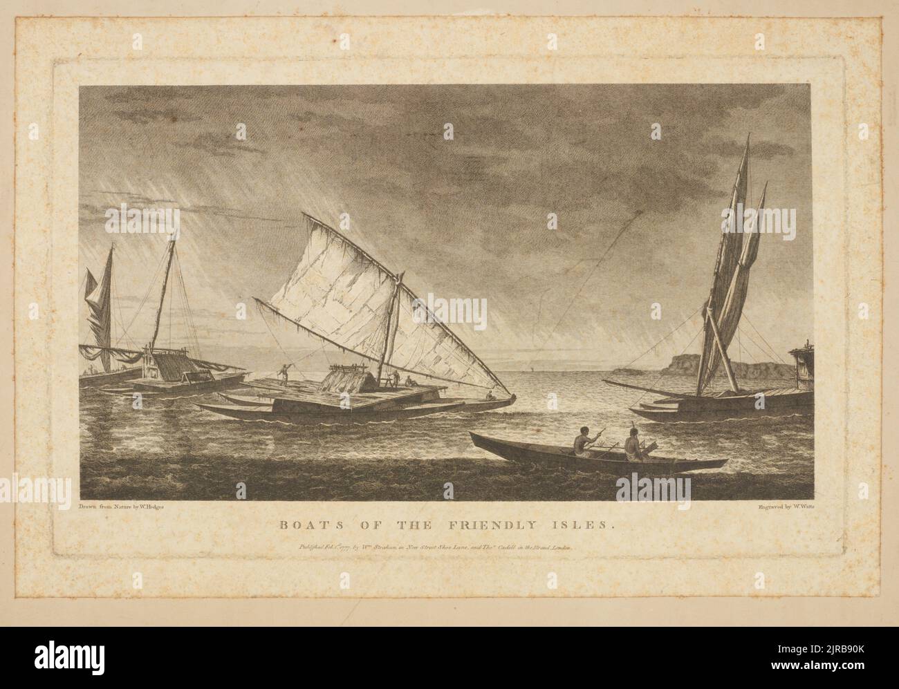 Bateaux des îles amies, 1773 - 1774, Tonga, par William Hodges, William Watts. Legs de Charles Rooking carter, 1896. Banque D'Images