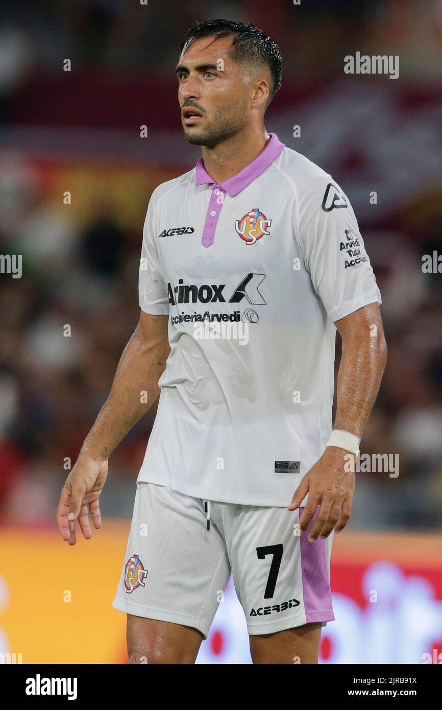 Jaime Baez, l'uruguayen de Cremone, pendant la série Un match de football entre ROMA et Crémone. Comme Roma a gagné 1-0 Banque D'Images