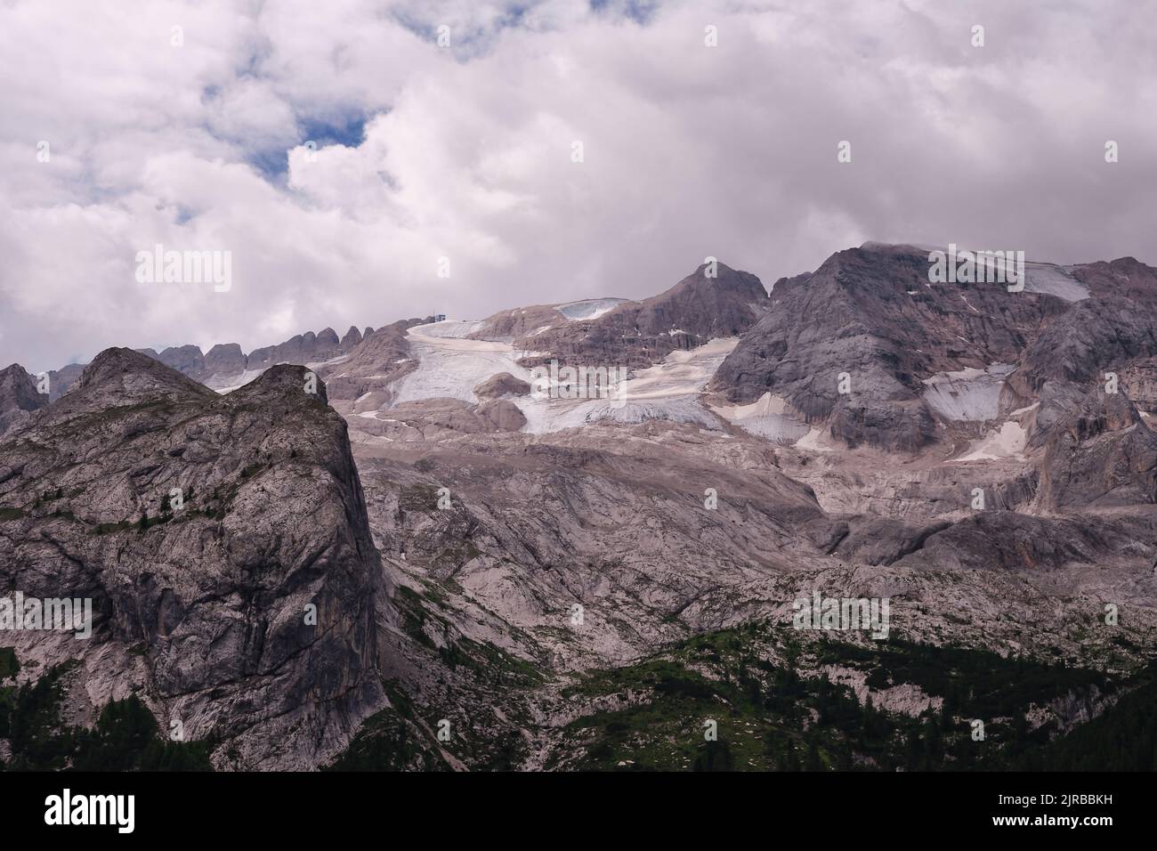glacier de marmolada après l'effondrement Banque D'Images