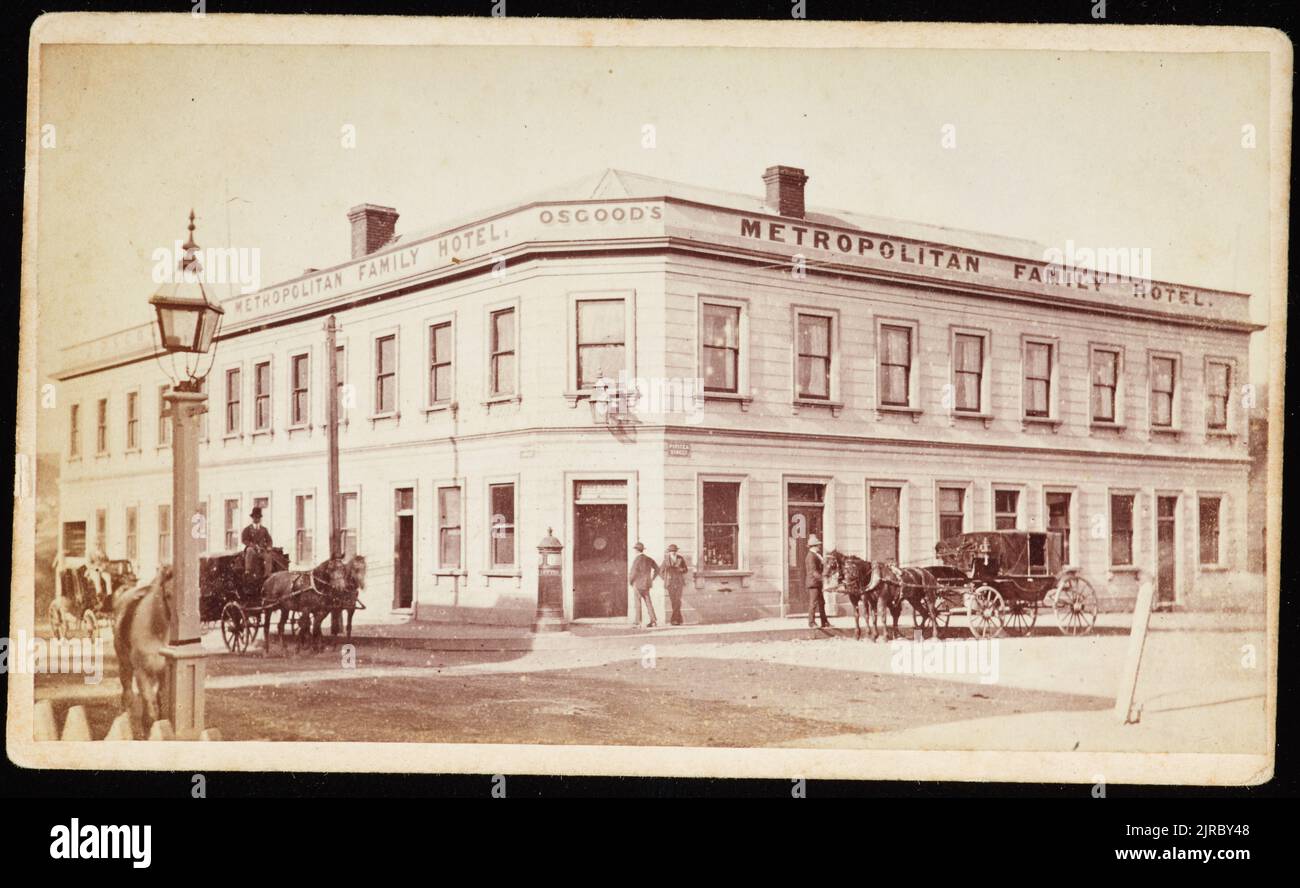 Osgood's Metropolitan Family Hotel, 1870s, Wellington, par James Bragge. Banque D'Images