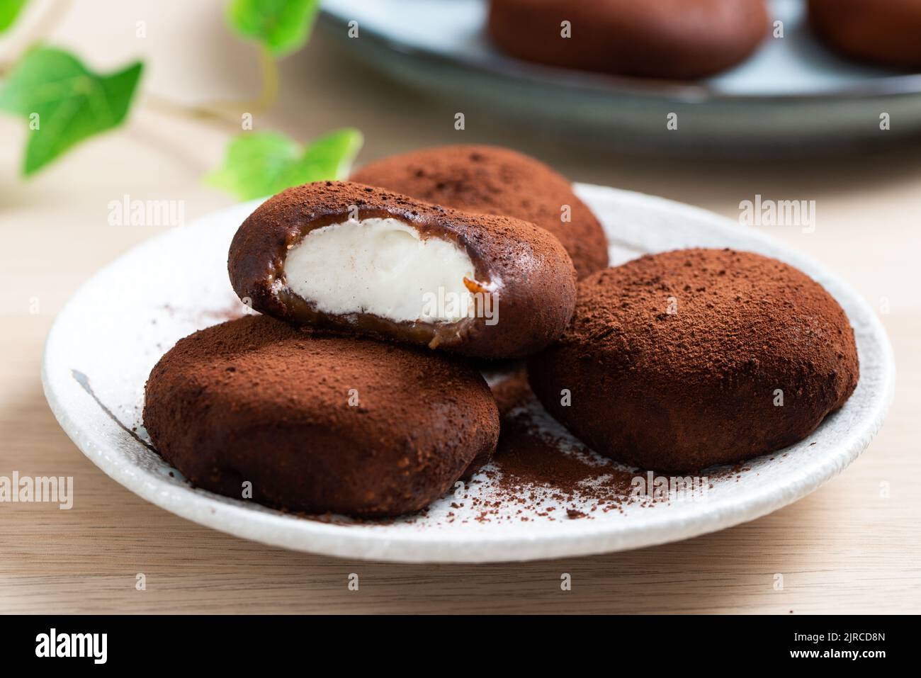 Tiramisu au chocolat mochi Banque D'Images