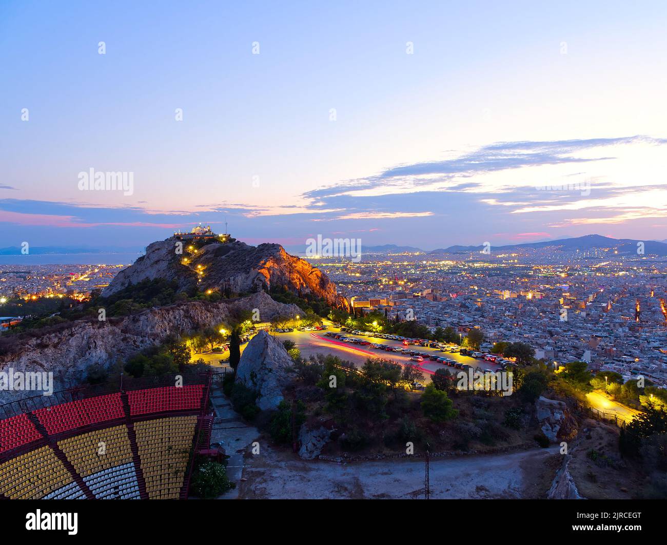 Vue aérienne d'Athènes depuis la colline de Lycabette. Photo de haute qualité Banque D'Images