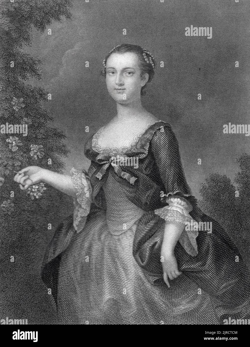 Martha Washington comme une jeune femme Banque D'Images