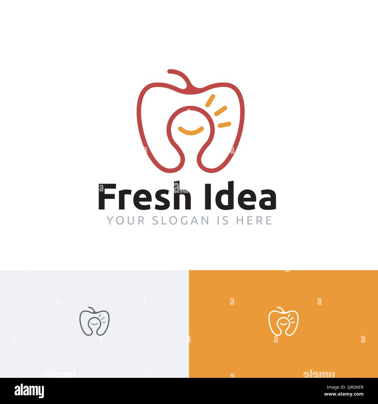Fresh Idea Apple fruit Smart Light Line logo Illustration de Vecteur