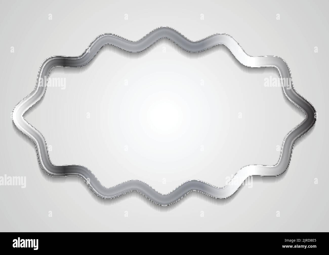 Citation vide bulle de parole abstrait ellipse ondulée conception en métal. Arrière-plan du cadre vectoriel argenté Illustration de Vecteur