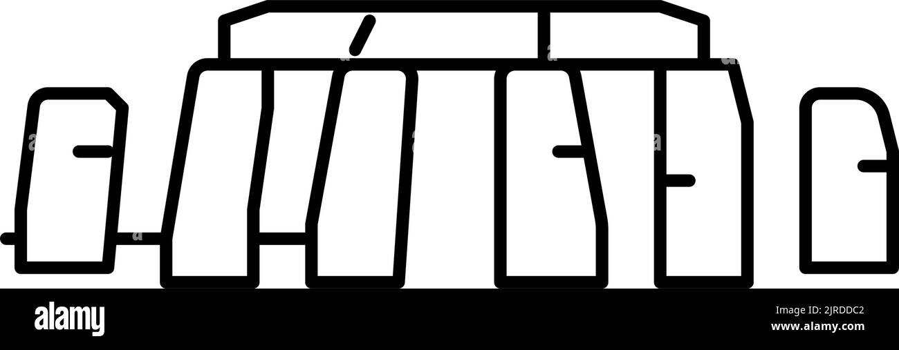 illustration vectorielle de l'icône de la ligne du monument stonehenge Illustration de Vecteur