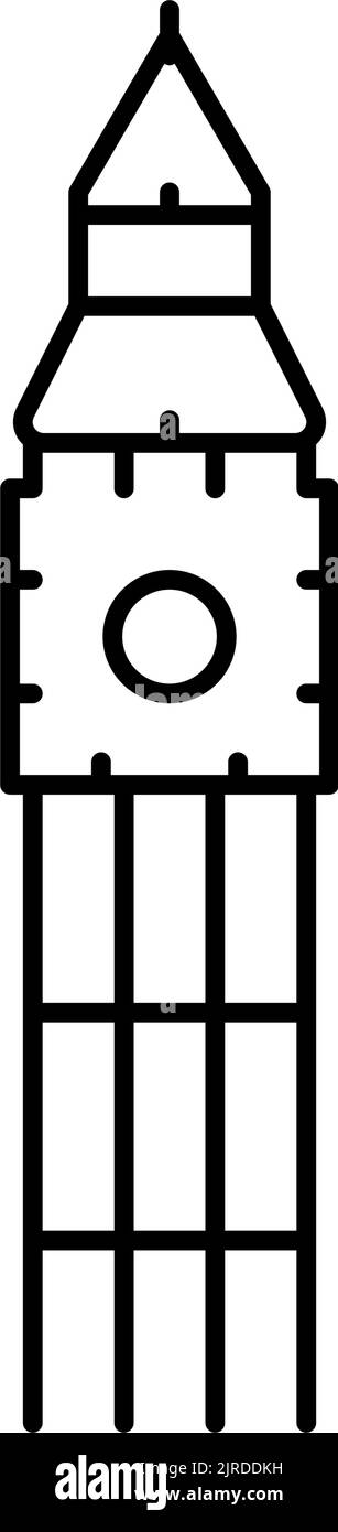 illustration vectorielle de l'icône big ben line Illustration de Vecteur