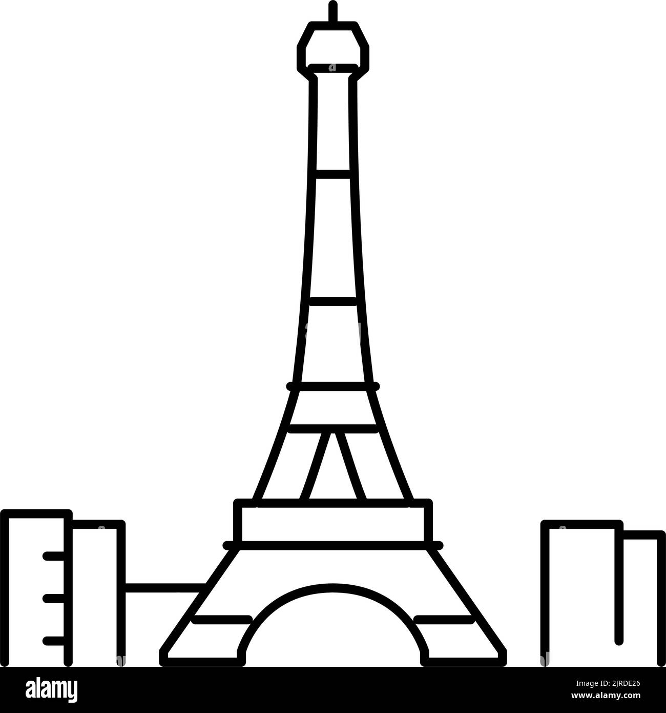 illustration vectorielle de l'icône de la ligne de la tour eiffel Illustration de Vecteur