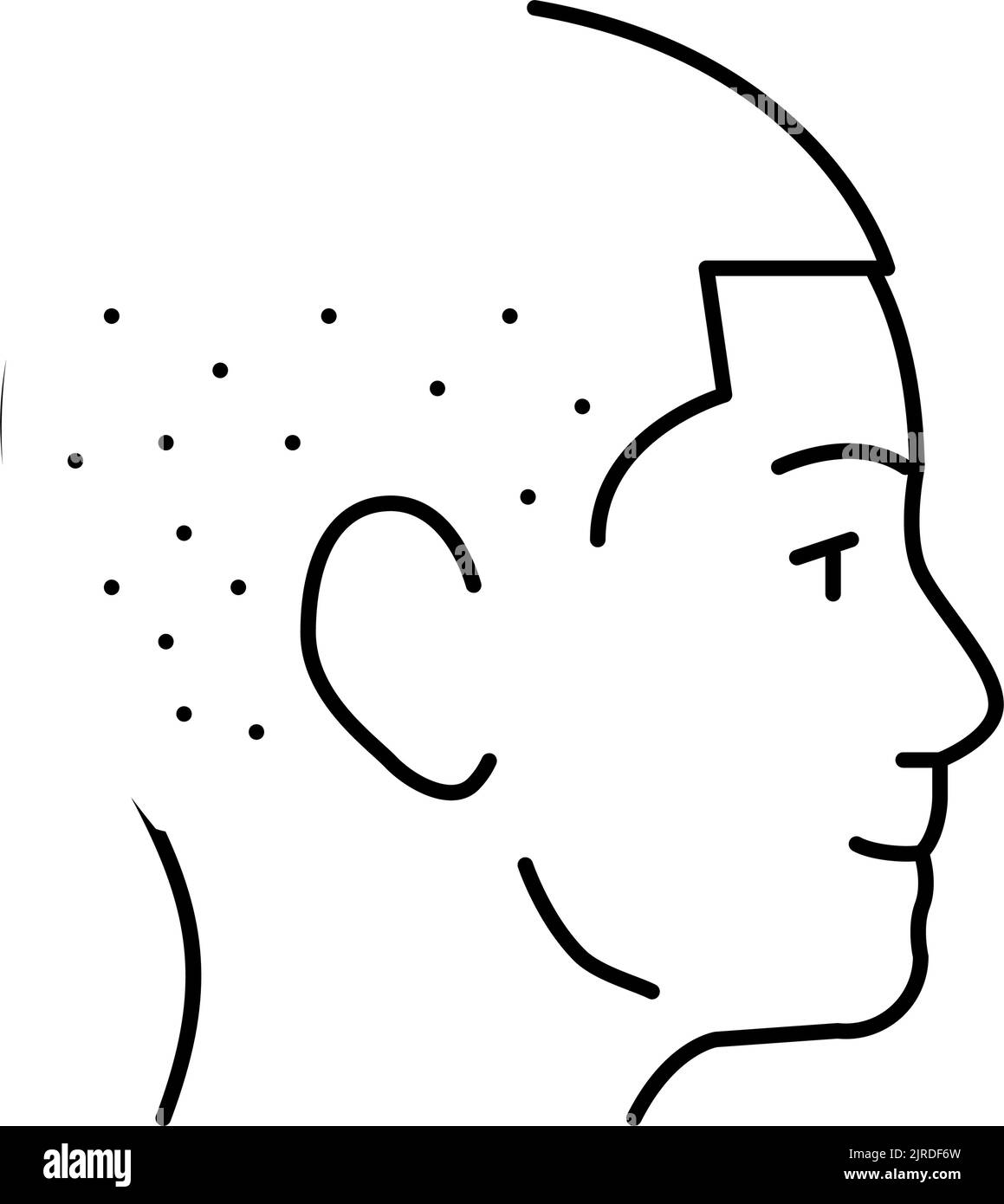 illustration vectorielle de l'icône de la ligne de style de cheveux courts Illustration de Vecteur