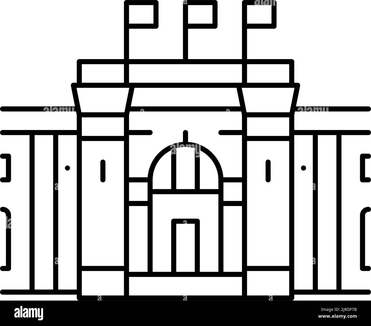 illustration vectorielle de l'icône de la ligne du musée du caire Illustration de Vecteur