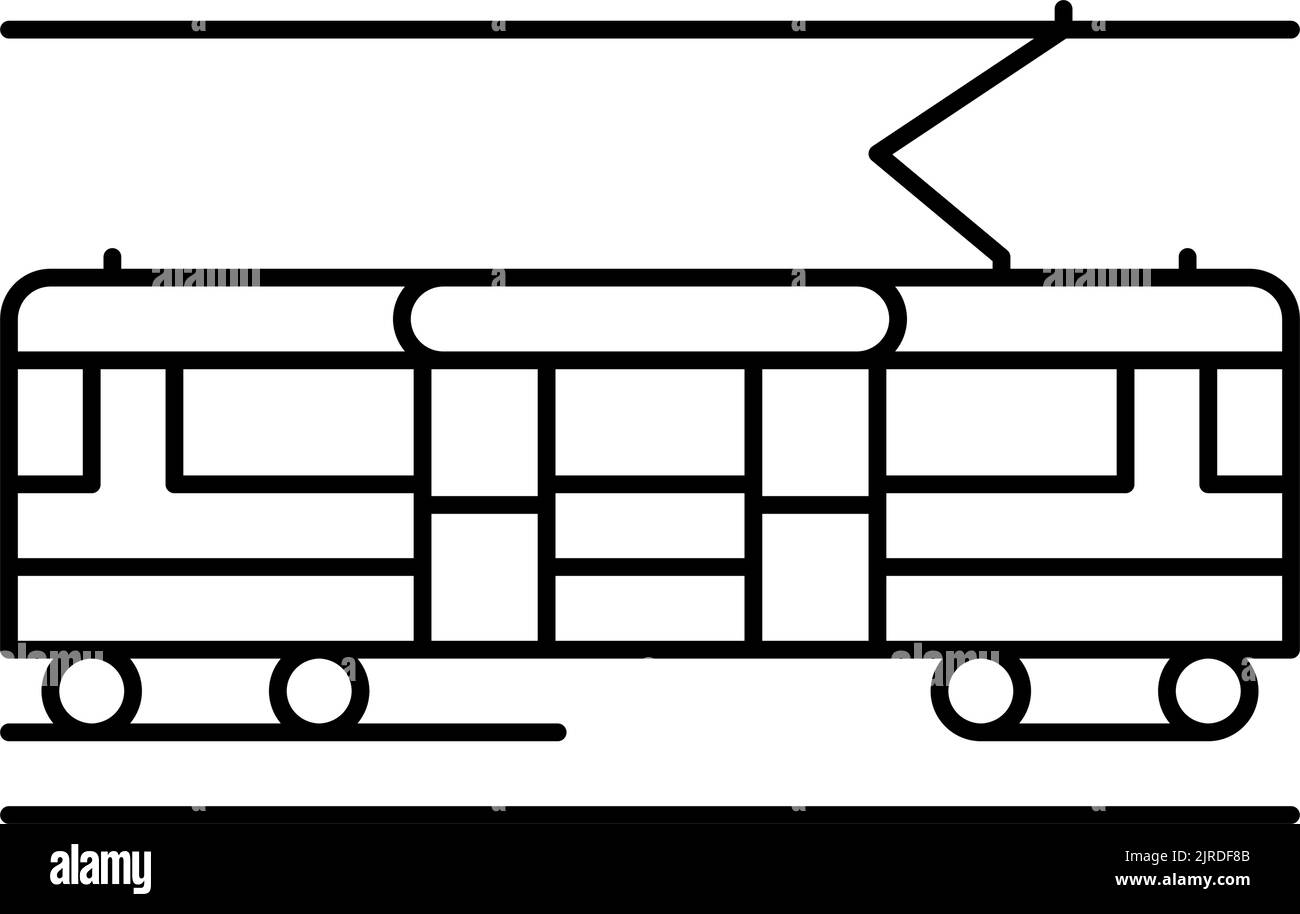 illustration vectorielle de l'icône de la ligne de tramway city circle Illustration de Vecteur
