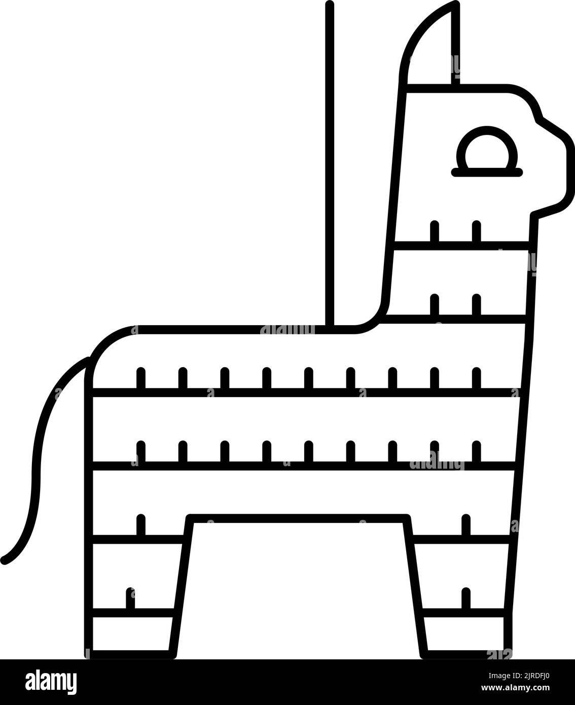 illustration vectorielle de l'icône pinata mexican line Illustration de Vecteur