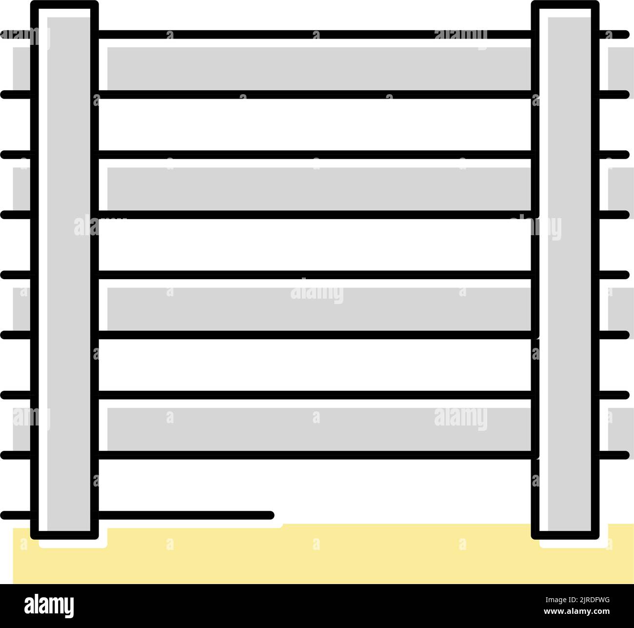 illustration vectorielle de l'icône de couleur de la clôture de ferme Illustration de Vecteur