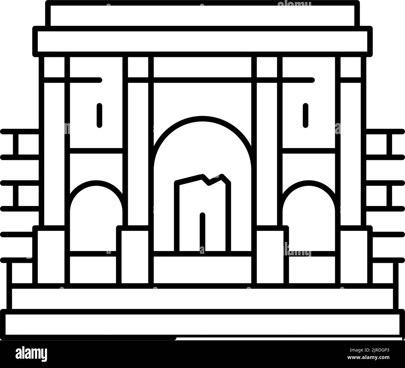 illustration vectorielle de l'icône de la ligne de bâtiment historique de carthage Illustration de Vecteur