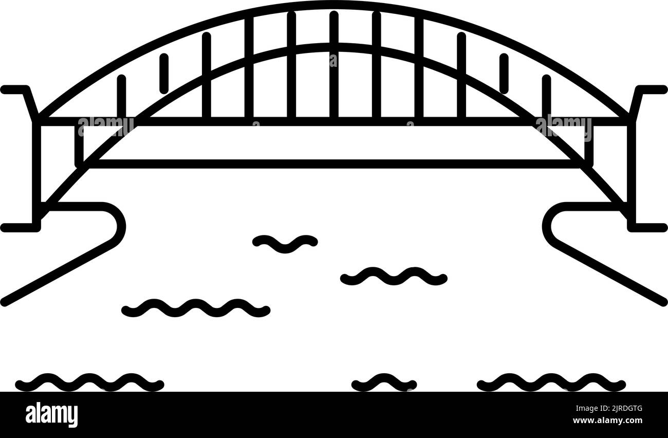 illustration vectorielle de l'icône harbour bridge line Illustration de Vecteur